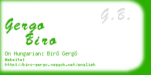 gergo biro business card