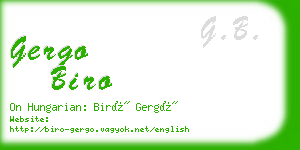 gergo biro business card